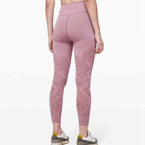 Lululemon Reveal tight *zen expression Pink/Mauve/Dusty Rose size 4 - Picture 3 of 8